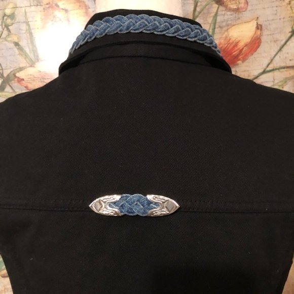 Sz S Watch LA Vintage 90’s Black Denim Vest - Picture 14 of 16